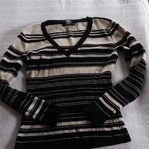 New York & Company black and white strips sweater